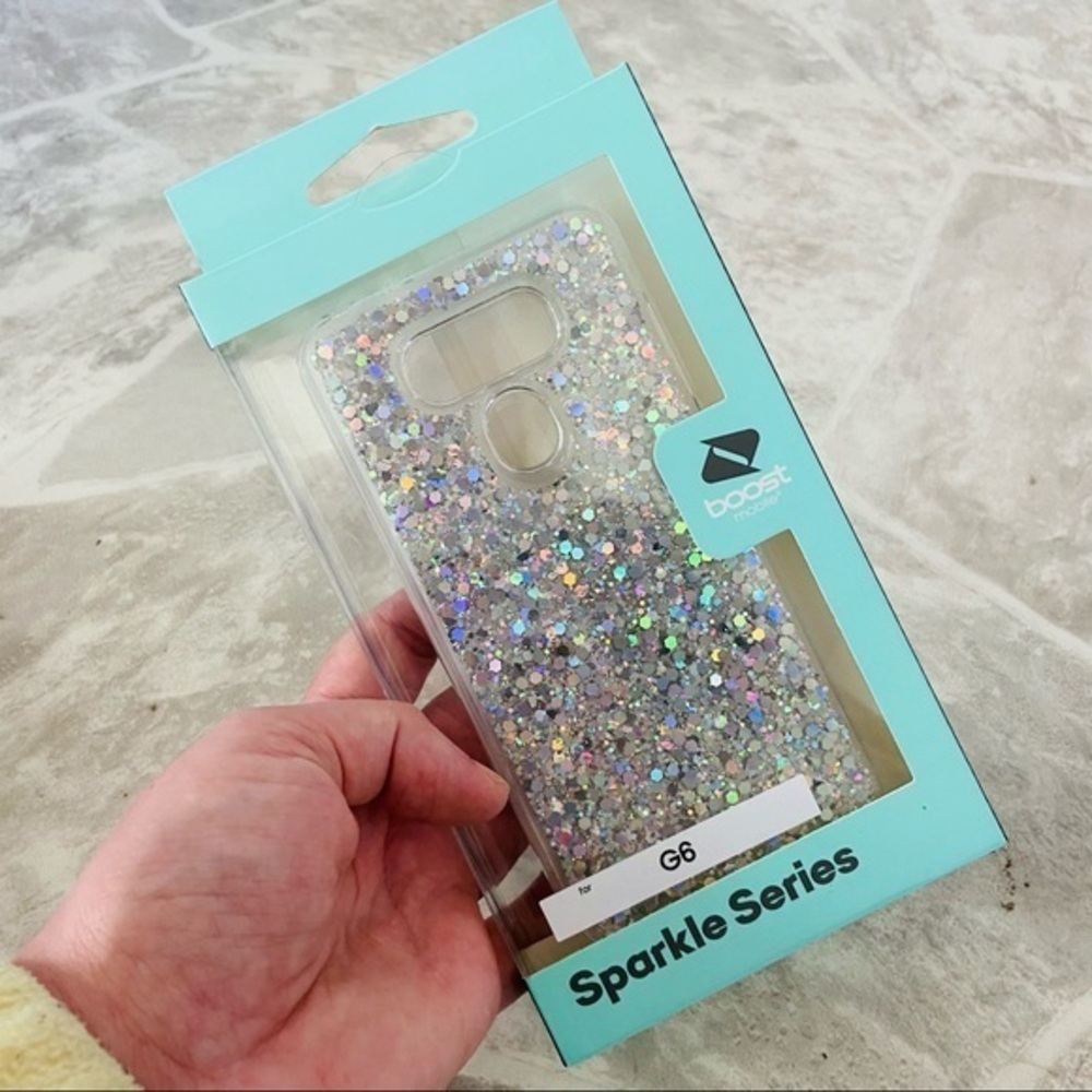 NWT G6 silver sparkly sparkle series protective phone case